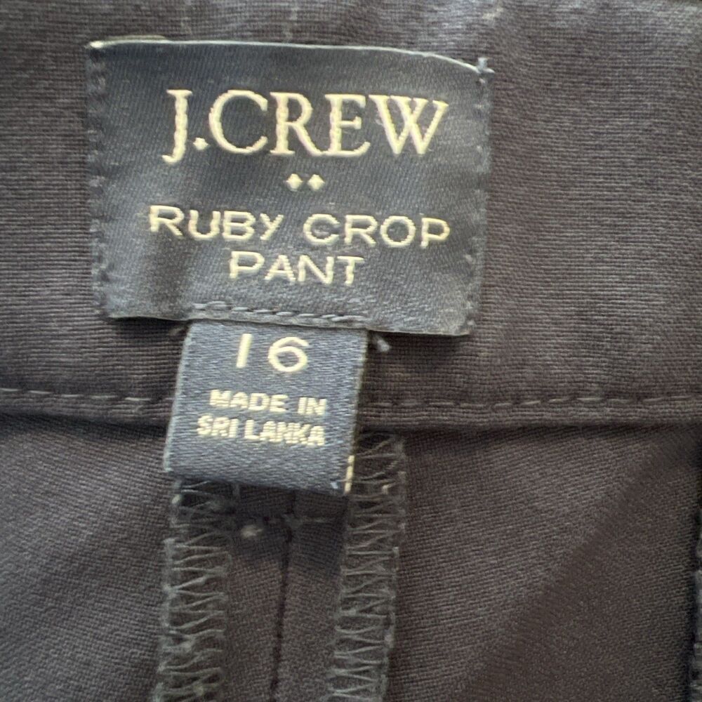 J Crew Women’s Pants 16 Ruby Crop Navy Blue Trousers Career - Picture 3 of 4
